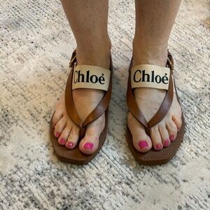 Chloe Woody Sandals size 38 Women's Brown Sandals